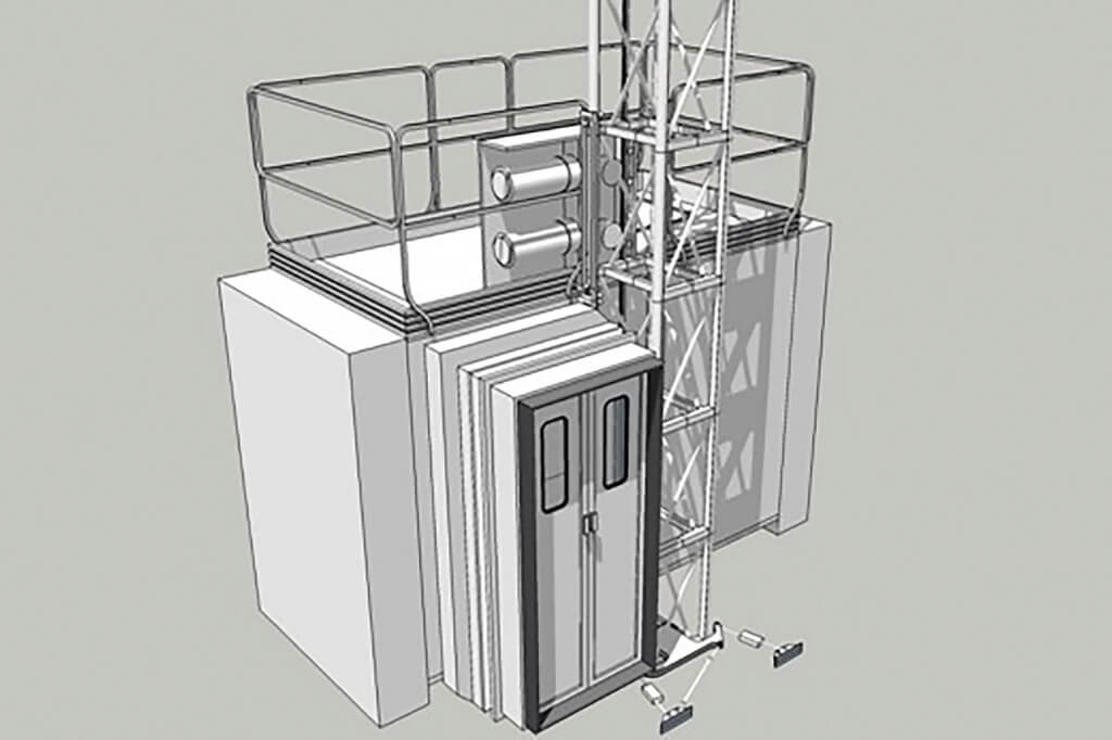 Рис. 1. Фасадный пожарно-эвакуационный подъемник «Automatic Rescue Climber» («ARC»).jpg